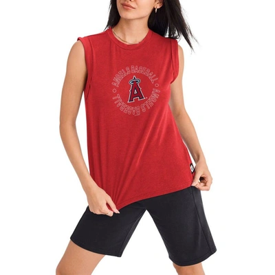 Shop Dkny Sport Red Los Angeles Angels Madison Tri-blend Tank Top