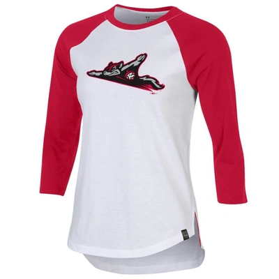 Shop Under Armour Red/white Richmond Flying Squirrels Three-quarter Sleeve Performance Baseball T-shirt