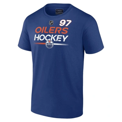 Shop Fanatics Branded Connor Mcdavid Royal Edmonton Oilers Authentic Pro Prime Name & Number T-shirt