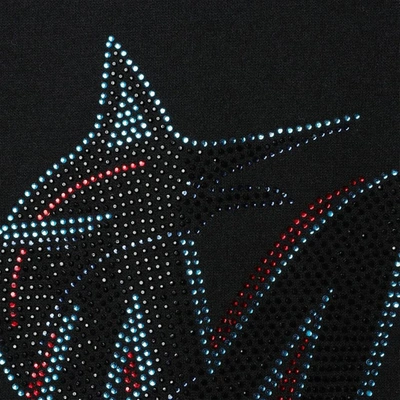 Dkny Sport Black Miami Marlins Carrie Pullover Sweatshirt In Black