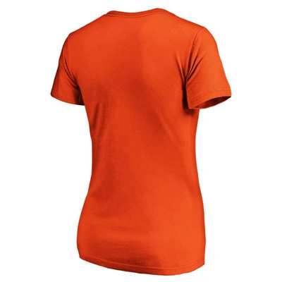 Shop Fanatics Branded Orange New York Mets Core Official Logo V-neck T-shirt