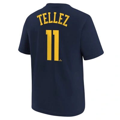 Shop Nike Youth  Rowdy Tellez Navy Milwaukee Brewers Player Name & Number T-shirt