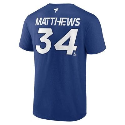Fanatics Branded Auston Matthews Blue Toronto Maple Leafs Authentic Pro Prime Name & Number T-shirt In Blue