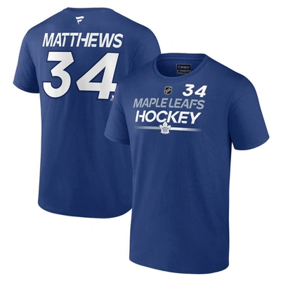 Shop Fanatics Branded Auston Matthews Blue Toronto Maple Leafs Authentic Pro Prime Name & Number T-shirt