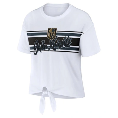 Shop Wear By Erin Andrews White Vegas Golden Knights Front Knot T-shirt