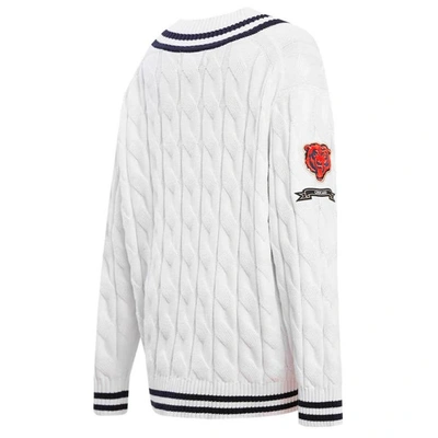 Shop Pro Standard White Chicago Bears Prep V-neck Pullover Sweater