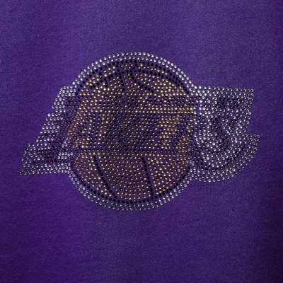 Shop Dkny Sport Purple Los Angeles Lakers Carrie Rhinestone Pullover Sweatshirt