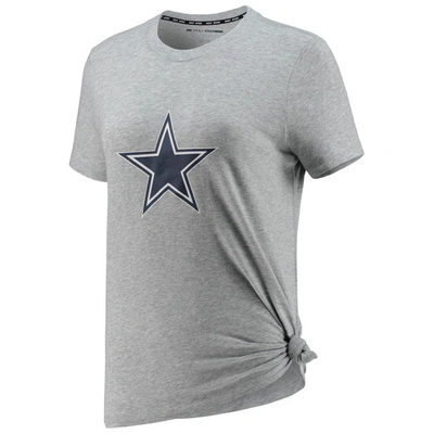 Shop Dkny Sport Heathered Gray Dallas Cowboys Ava Tri-blend T-shirt In Heather Gray