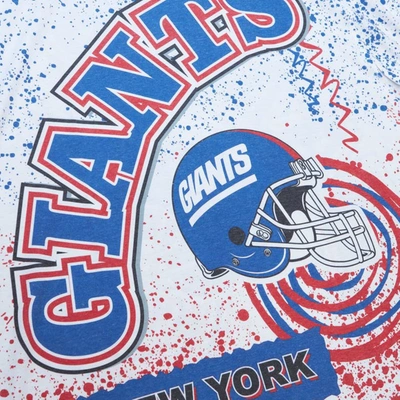 Mitchell & Ness White New York Giants Big & Tall Allover Print T-shirt In White