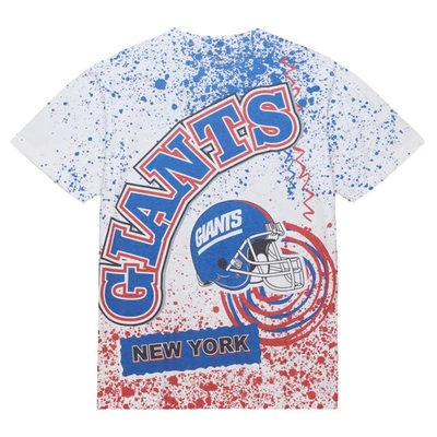 Mitchell & Ness White New York Giants Big & Tall Allover Print T-shirt In White