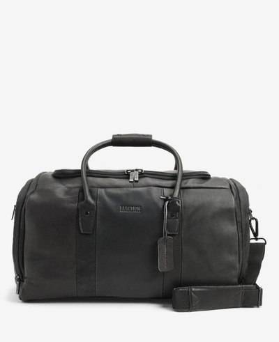 Shop Kenneth Cole Leather Duffel Bag In Black