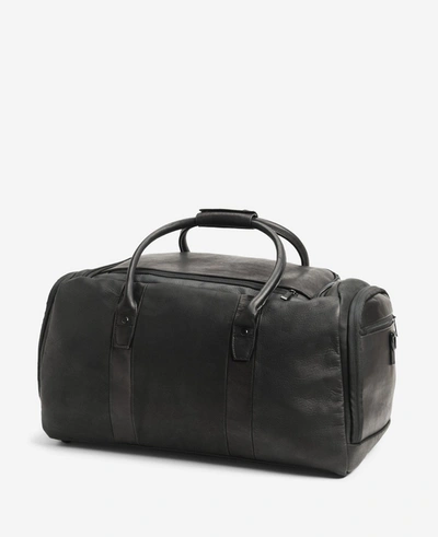 Shop Kenneth Cole Leather Duffel Bag In Black