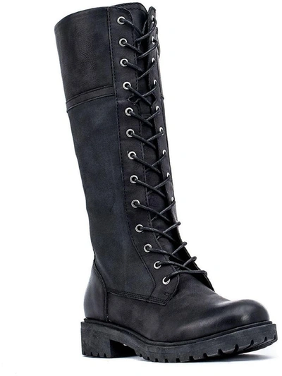 Gc Shoes Hanker Womens Cushioned Footbed Mid-calf Combat & Lace-up Boots In Black