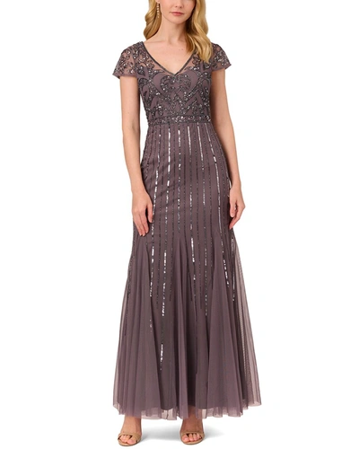 Shop Adrianna Papell Lace Embellished Gown In Multi