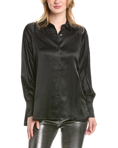 Shop Allsaints Oana Silk-blend Shirt In Black