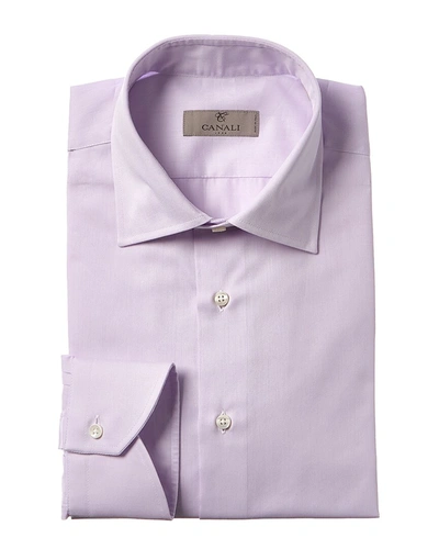 Shop Canali Dress Shirt In Purple