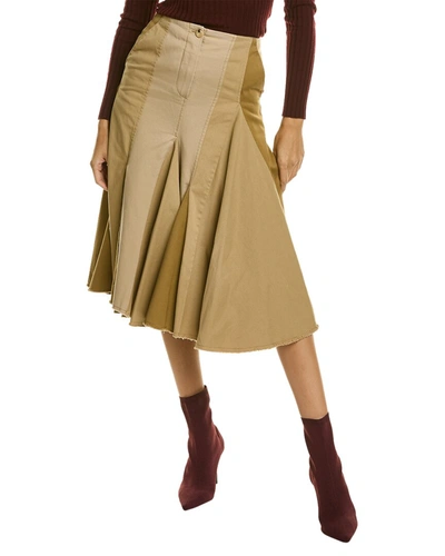 Shop Lanvin Paneled Skirt In Beige