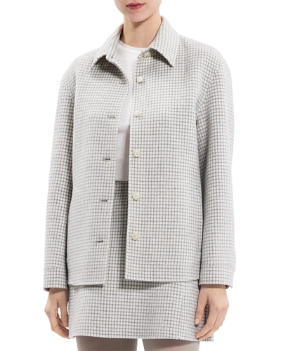 Shop Theory Wool Shirt Jacket In White