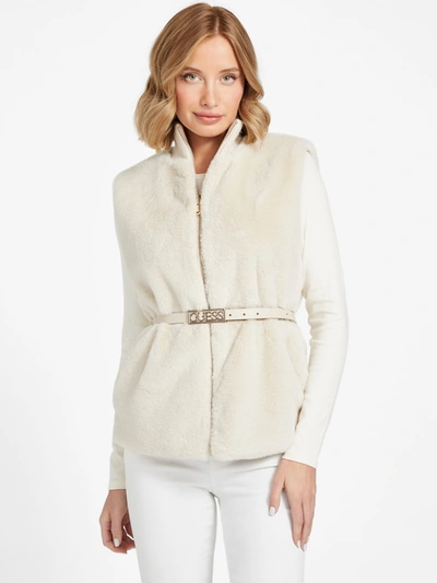 Shop Guess Factory Marilene Reversible Faux-fur Vest In White