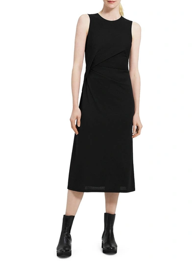 Shop Theory Womens Sleeveless Fitted Midi Dress In Black