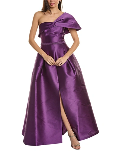 Shop Sachin & Babi Deliah Silk-blend Gown In Purple