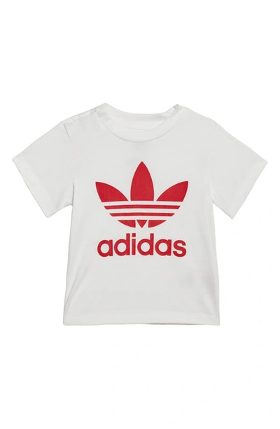 Shop Adidas Originals Lifestyle Cotton T-shirt & Shorts Set In Better Scarlet