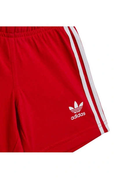 Shop Adidas Originals Adidas Lifestyle Cotton T-shirt & Shorts Set In Better Scarlet