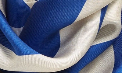 Shop Jw Anderson Stripe Silk Scarf In Blue/ White