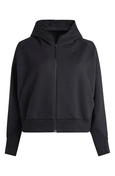 Shop Adidas Originals Z.n.e. Loose Fit Performance Zip Hoodie In Black
