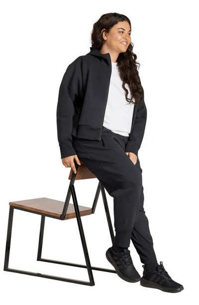 Shop Adidas Originals Z.n.e. Loose Fit Performance Zip Hoodie In Black