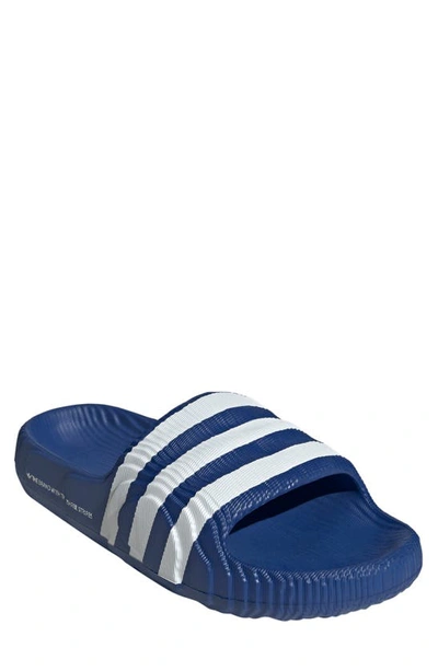 Shop Adidas Originals Adilette 22 Slide Sandal In Royal/ Royal/ White
