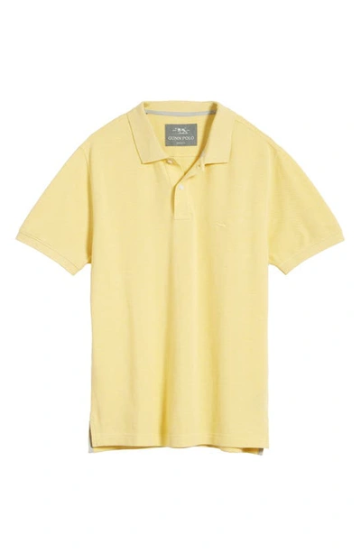Shop Rodd & Gunn Gunn Piqué Sports Fit Cotton Polo In Lemon Myrtle