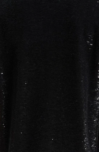 Shop Tom Ford Sequin Embellished Short Sleeve Silk Sweater In Black