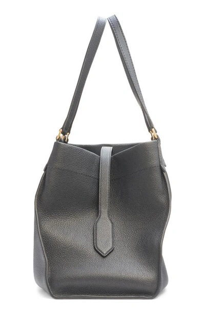 Shop Tom Ford Large Tara Leather Tote In 1g003 Graphite