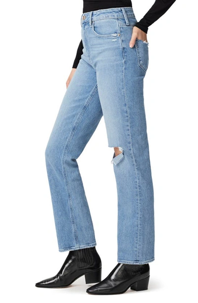Shop Paige Stella Distressed Straight Leg Jeans In Fascinate Destructed
