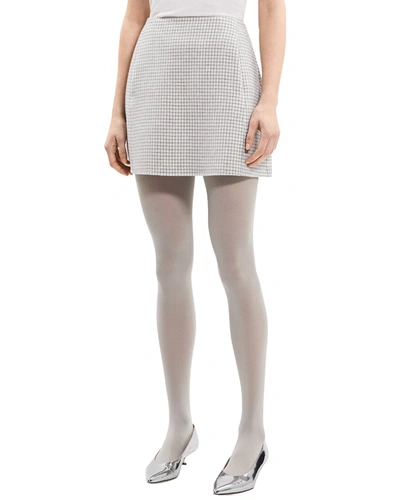 Shop Theory High-waist Wool Mini Skirt In White