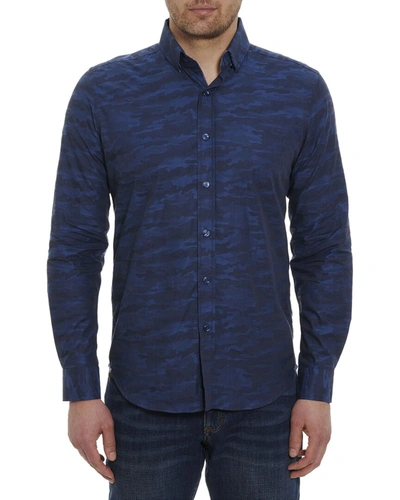 Shop Robert Graham Cains Woven Shirt In Blue