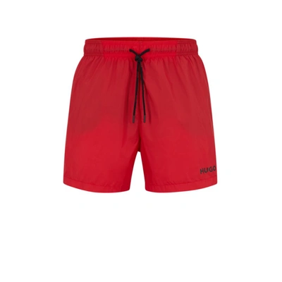 Shop Hugo Ultra-light, Quick-dry Swim Shorts With Logo Print In Pink
