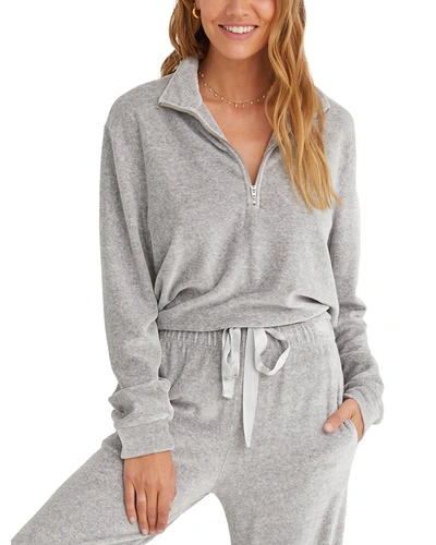 Shop Bella Dahl Zipper Pullover In Grey