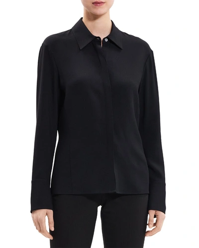 Shop Theory Slim Blouse In Black