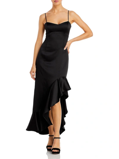 Shop Aqua Womens Ruffled Hi-low Midi Dress In Black