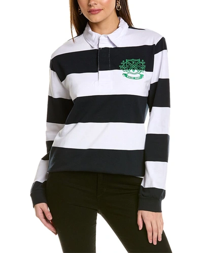 Shop Roller Rabbit Embroidered Stripe Rugby Sweater In Blue