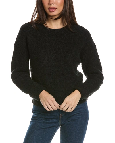Shop Theory Shrunken Wool & Camel-blend Sweater In Black