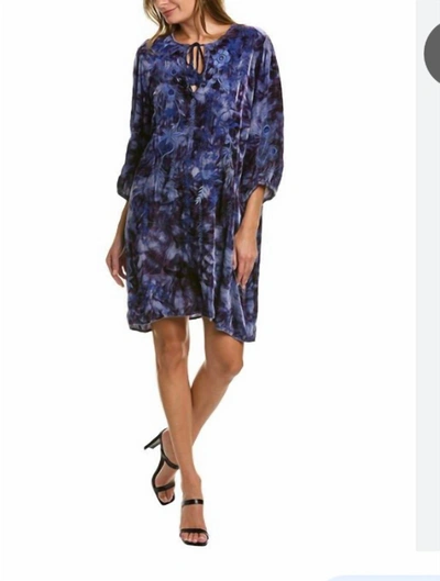 Johnny Was Azure Relaxed Silk-blend Dress In Multi