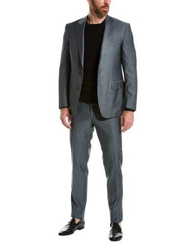 Shop Canali 2pc Wool & Mohair-blend Suit In Grey