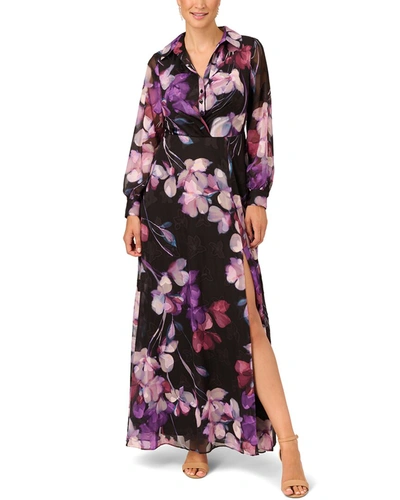 Shop Adrianna Papell Soft Printed Maxi Dress In Black