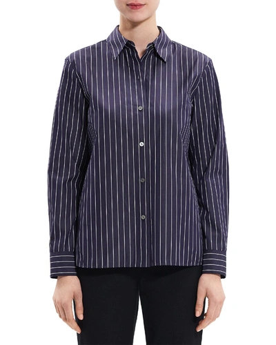 Shop Theory New Straight Shirt In Blue