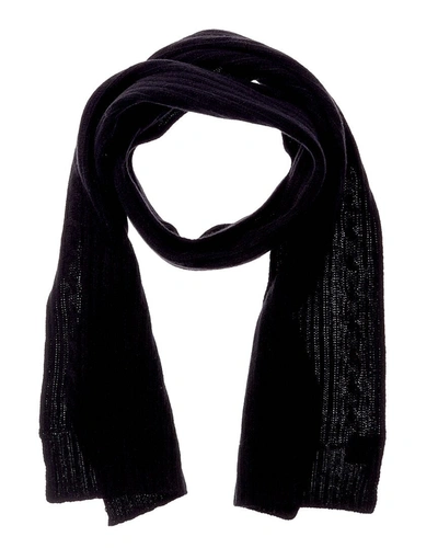 Portolano Cable Cashmere Scarf In Black