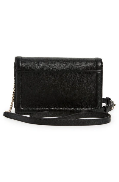 Kate Spade Knott Pebbled Leather Flap Crossbody Bag In Black