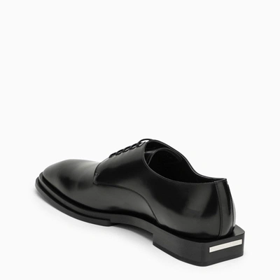Alexander Mcqueen Logo-plaque Leather Derby Shoes In Black